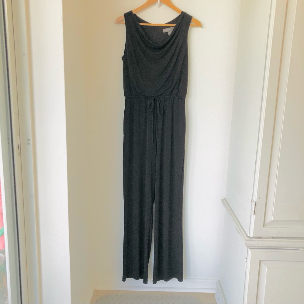 Donna Ricco New York Black Cowl Neck Jumpsuit Women’s 8 Sleeveless Wide Leg